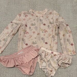 H&M Pink Sea Life Kids Rashguard Set